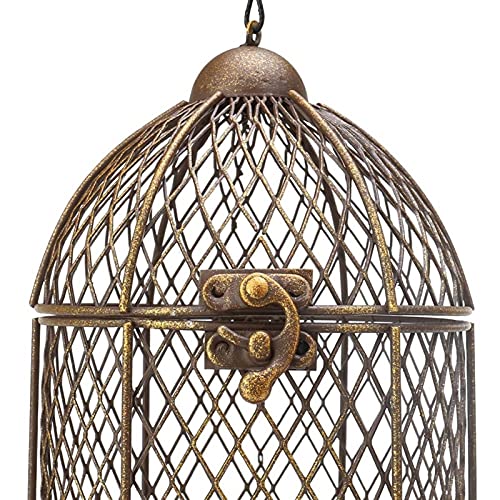 Comedero Exterior para Pájaros Alimentador de pájaros Alimentador de jaula de aves Colgando Pájaro salvaje Casa de metal Alimentador de Metal Patio trasero Decoración Jaula de pájaros Accesorio Regalo