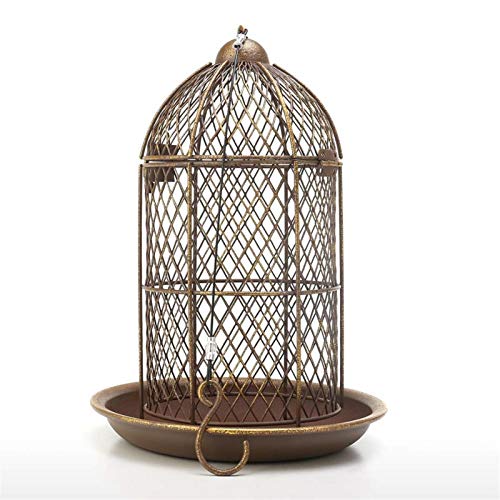 Comedero Exterior para Pájaros Alimentador de pájaros Alimentador de jaula de aves Colgando Pájaro salvaje Casa de metal Alimentador de Metal Patio trasero Decoración Jaula de pájaros Accesorio Regalo