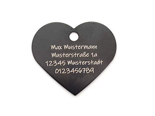 CopterFarm Marca Perros y Gatos Marca Corazón Mascota Aluminio | Perros & Gatos | Incluye Grabado | Muchos Colores | – Zapata | Ligero – Resistente