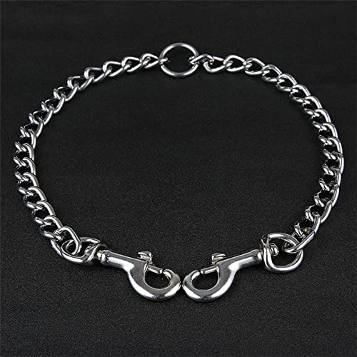 Correa de perro doble correa de perro con cadena de hierro fuerte para correr, caminar, correa para mascotas, para 2 perros, correa de perro (tamaño: 60 cm)