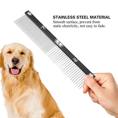 Cortapelos para mascotas Peine Cortapelos para gatos Peine para peluquería Peluquería Peine para mascotas Peine para recortador ancho Peine para mascotas Herramienta para el cuidado del(black)