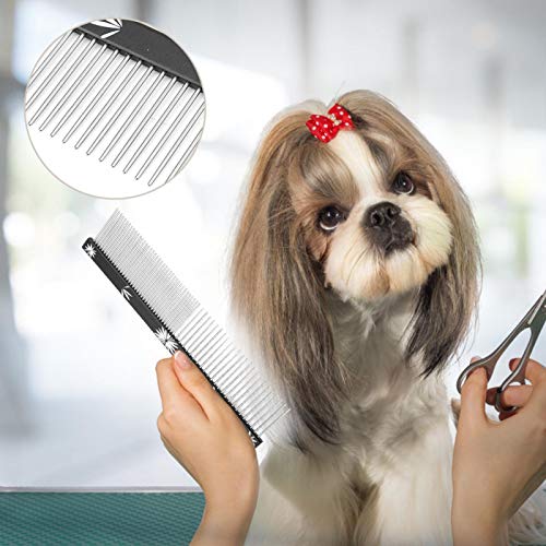 Cortapelos para mascotas Peine Cortapelos para gatos Peine para peluquería Peluquería Peine para mascotas Peine para recortador ancho Peine para mascotas Herramienta para el cuidado del(black)