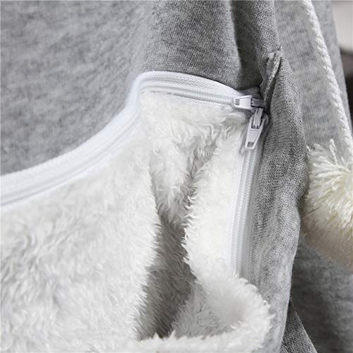 CYC Sudadera con Capucha para Mujer Sudadera con Capucha de Lana Jersey de Manga Larga Sudadera con Bolsillo Grande Puede Contener Gatos y Perros Mascotas,Gris,XL