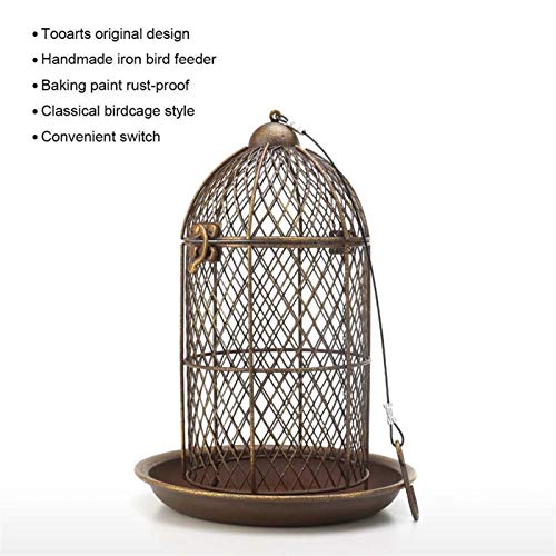 Diseño Creativo Alimentador de pájaros Alimentador de jaula de aves Colgando Pájaro salvaje Casa de metal Alimentador de Metal Patio trasero Decoración Jaula de pájaros Accesorio Regalo Comedero for S
