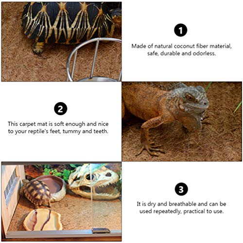 DOITOOL Alfombra de fibra de coco para mascotas, forro de terrario, suministros de reptiles, para lagarto, serpiente, tortuga, ropa de cama, tapete de flores, macetas, cesta colgante de repuesto
