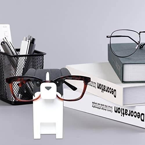 Ecoticfate Portagafas - Portagafas de madera, soporte para gafas para perro y gato, expositores creativos para gafas para adultos, regalo de vacaciones de Navidad, negro/blanco y amarillo