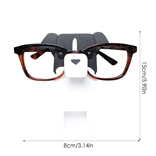 Ecoticfate Portagafas - Portagafas de madera, soporte para gafas para perro y gato, expositores creativos para gafas para adultos, regalo de vacaciones de Navidad, negro/blanco y amarillo