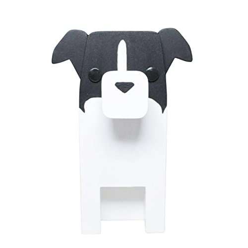 Ecoticfate Portagafas - Portagafas de madera, soporte para gafas para perro y gato, expositores creativos para gafas para adultos, regalo de vacaciones de Navidad, negro/blanco y amarillo