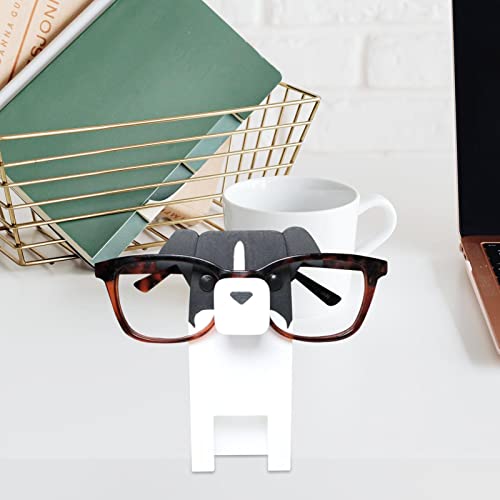 Ecoticfate Portagafas - Portagafas de madera, soporte para gafas para perro y gato, expositores creativos para gafas para adultos, regalo de vacaciones de Navidad, negro/blanco y amarillo
