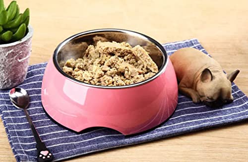 Edipets, Comedero Bebedero Gato Perro, Comida Húmeda y Agua para tu Mascota, Anti Vomitos, Tazón, Cuenco, Accesorios para Gatos (M, Diseño Gatos)
