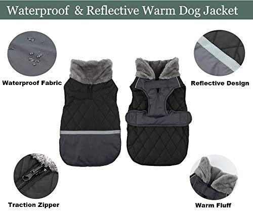Etechydra Abrigo Perro Impermeable, Invierno Cálido Chaqueta Perro, Reflectante Mascotas Ropa Chaleco para Perros Pequeño, Mediano, Grande, XS