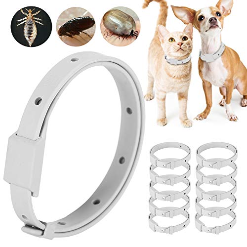 EVTSCAN 10 Piezas para Mascotas, Perros, Gatos, depulización Externa, expulsión de parásitos, Collar de prevención de pulgas, Suministro
