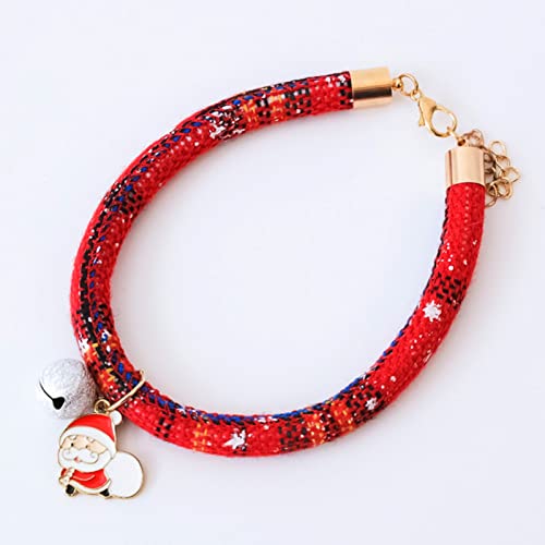 farfi Collar para mascotas llamativo de poliéster resistente al desgaste con diseño de campanas temáticas de Navidad estilo collar para caseras de campanas para la tienda de cachorros