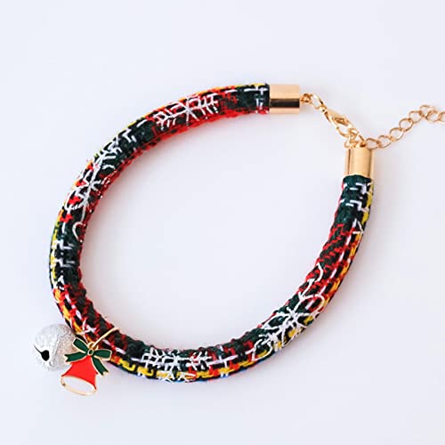 farfi Collar para mascotas llamativo de poliéster resistente al desgaste con diseño de campanas temáticas de Navidad estilo collar para caseras de campanas para la tienda de cachorros