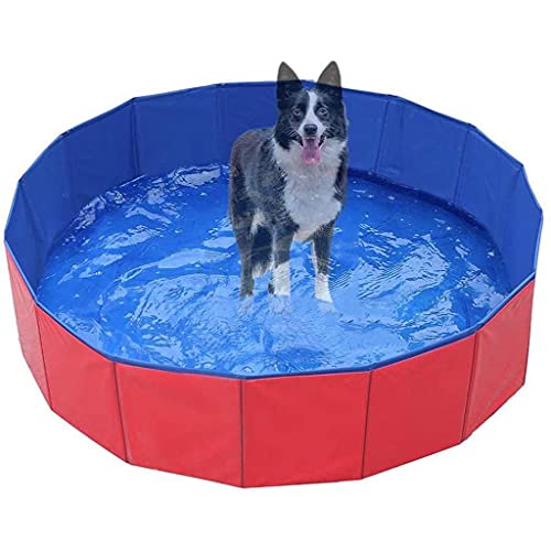 FFKL Red Plegable Plástico Duro Perro Mascota Baño Piscina Piscina Collapsable Perro Mascota Piscina Bañera Bañera Piscina para Niños Mascotas Perros Gatos,Red