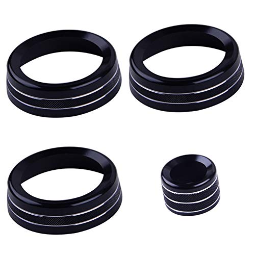 FLY MEN Tiras Decorativas 4pcs del Tablero de Instrumentos Aire Acondicionado botón de Volumen Perilla de Control de la Cubierta Ajuste for el Land Rover Discovery Sport 2015 2016 2017 2018