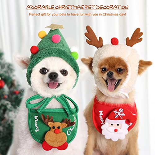 Flytise Gorra De Papá Noel Ajustable,Sombrero de Navidad Verde para Mascotas con Bolas de Colores Gorra de Papá Noel Ajustable Grande Linda decoración para Mascotas Accesorios
