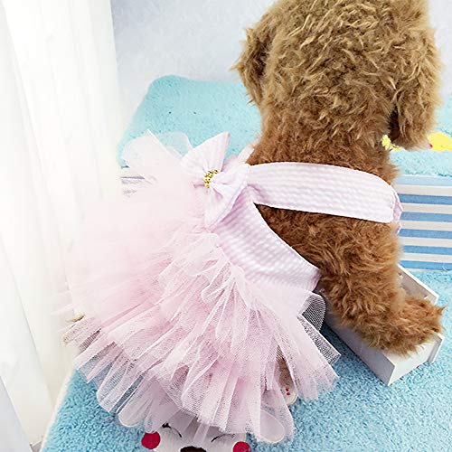 Fossrn Vestido para Perro, Falda tutú para Perro, Princesa Linda de Encaje Arco Falda Abrigo Ropa Cachorro Perro Tutu Vestido para Perros Pequeños Medianos Grandes