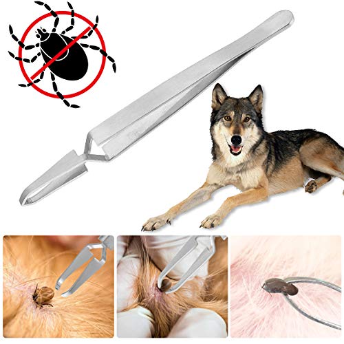 Garrapatas Herramienta,Gancho para Garrapatas,Pinzas para Garrapatas Acero Inoxidable, Metal Garrapatas Eliminador,Herramienta de Eliminación de Garrapatas para Perros, Gato, Mascotas y Humanos
