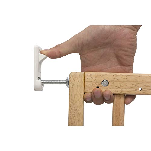 Geuther 2710 NA - Rejilla de seguridad para puertas y escaleras de madera natural 2710, para atornillar, sin barreras, para aberturas de 63, 5-105, 5 cm, marrón, 3,81 kg