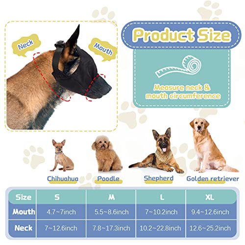 Gorra de Trueno de Mascotas Cubierta de Tela de Ojos de Perro Cubiertas de Orejas de Perro de Boca de Ansiedad para Ruido Orejeras para Aseo Anti Coche Enfermedad Anti Corteza (L)