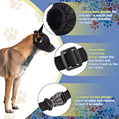 Gorra de Trueno de Mascotas Cubierta de Tela de Ojos de Perro Cubiertas de Orejas de Perro de Boca de Ansiedad para Ruido Orejeras para Aseo Anti Coche Enfermedad Anti Corteza (L)