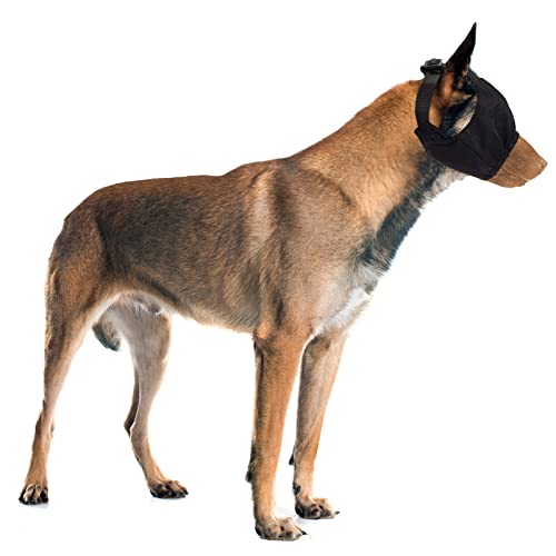 Gorra de Trueno de Mascotas Cubierta de Tela de Ojos de Perro Cubiertas de Orejas de Perro de Boca de Ansiedad para Ruido Orejeras para Aseo Anti Coche Enfermedad Anti Corteza (L)