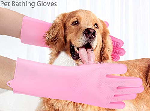 Guantes de aseo de mascotas para baño y depilación, cepillo de champú de baño para perros y gatos, guante de silicona suave y duradero para mascotas ducha como caballo, perro y gato