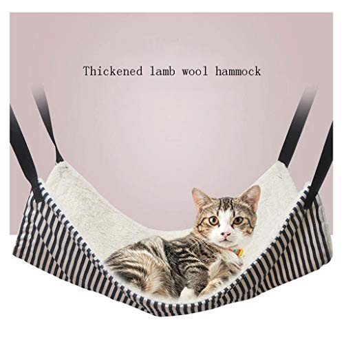 Hamaca para Gato Gato Hamaca, Pequeños Animales dormir hamaca suave cordero felpa Tipo colgante for el gato de la jaula for mascotas Jaula Hamaca (2 colores) Hamaca para ventana de gato ( Color : A )