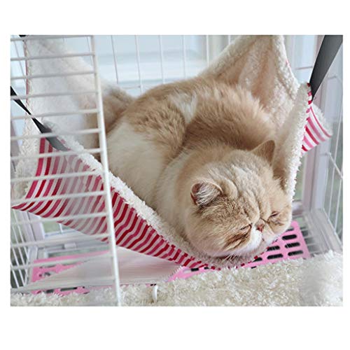 Hamaca para Gato Gato Hamaca, Pequeños Animales dormir hamaca suave cordero felpa Tipo colgante for el gato de la jaula for mascotas Jaula Hamaca (2 colores) Hamaca para ventana de gato ( Color : A )