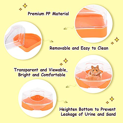 Hamster Sand Baño Plástico Pequeño Contenedor de baño de Arena para Mascotas Hamster Sandbox Sauna Habitación WC Bañera con Cuchara para Chinchilla Golden Bears