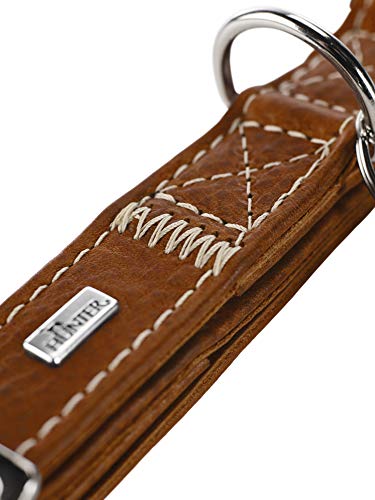 HUNTER Collar de Entrenamiento Tara ALU-Strong, L Juchten Cuero, coñac