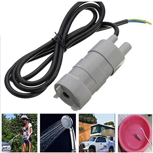 ibasenice Bomba de Agua Sumergible Mini 12V CC Bomba Sumergible Bomba de Barco Bomba de Agua Dulce 10L/ M 5M Elevación para Fuentes Estanque de Acuario Pecera-Gris