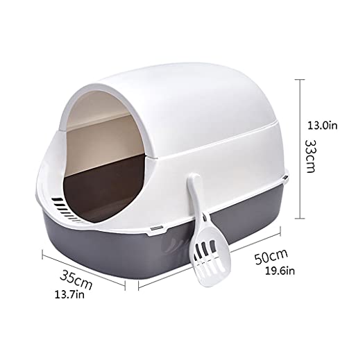 Inodoro para mascotas Suministros for mascotas Caja de arena de gato Caja completamente cerrada Desodorante Salpicaduras a prueba de cato Aseo grande en forma de arco bandeja de gato fácil de limpiar