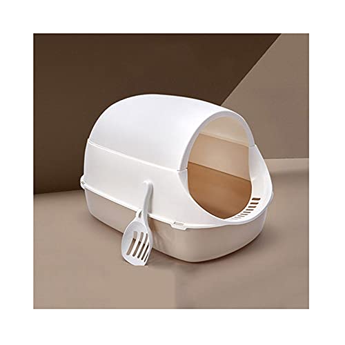 Inodoro para mascotas Suministros for mascotas Caja de arena de gato Caja completamente cerrada Desodorante Salpicaduras a prueba de cato Aseo grande en forma de arco bandeja de gato fácil de limpiar