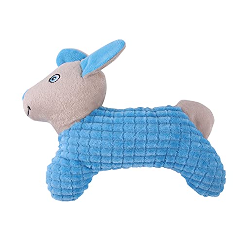 Juguete de sonido de dibujos animados Animal Design Aliviar la tensión PP algodón interactivo masticar mordida juguete para cachorro - azul