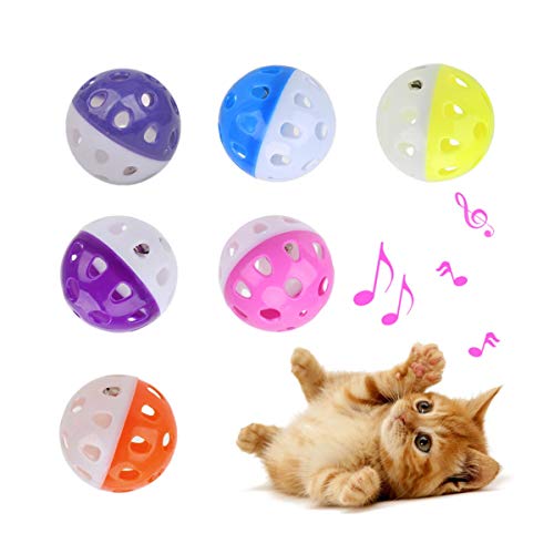 JZK 12 x Juguetes para Gatos, Bola de sisal rodante Pelotas Juguete de Plumas Interactivo para Gatitos Kitty