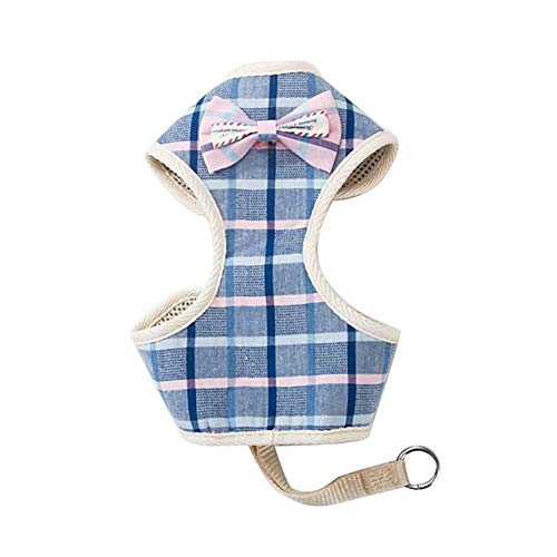 KDKDA Gato arnés Correa Cachorro Collar de Perro Ropa Chaleco Gatito Suministro de Mascotas al Aire Libre Conjunto de arnés a Cuadros y Correa (Color : C, Size : S)