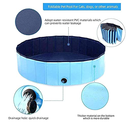 KELIVOL - Suministros para mascotas plegables de plástico para mascotas, mini piscina plegable para perros, gatos, bañera, piscina para niños, piscina de plástico duro para niños y mascotas