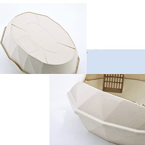 kerryshop Inodoro para Mascotas Caja de Arena Simple Caja de Arena semicerrada Abrir Gato Aseo Cat Potty Gato Grande Caja de Arena Caja Cat Supplies Separada Estructura Aseo de Cachorros (Color : A)