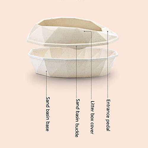 kerryshop Inodoro para Mascotas Caja de Arena Simple Caja de Arena semicerrada Abrir Gato Aseo Cat Potty Gato Grande Caja de Arena Caja Cat Supplies Separada Estructura Aseo de Cachorros (Color : A)