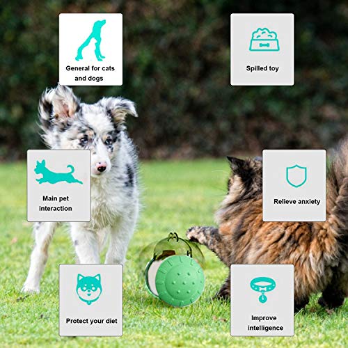 KINGLEAD Juguete para Perros,Juguete Dispensador de Golosinas para Mascota,Juguete para Comer Lentamente,Juguetes Interactivo para Perros,Gato,Divertido Juguete para Mascotas Pequeñas Mediana (Verde)