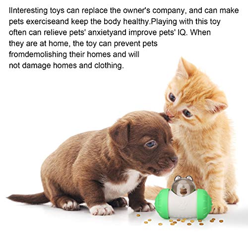 KINGLEAD Juguete para Perros,Juguete Dispensador de Golosinas para Mascota,Juguete para Comer Lentamente,Juguetes Interactivo para Perros,Gato,Divertido Juguete para Mascotas Pequeñas Mediana (Verde)