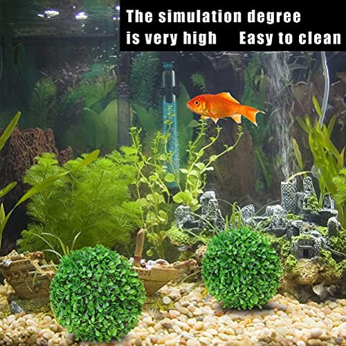 KKPLZZ Bolas de Musgo, Bolas de Musgo Verde Vibrante, Hermosas Plantas acuáticas vivas de bajo Mantenimiento, Ideal para Guppies, moluscos y Peces Cola de Espada, Paquete de 3