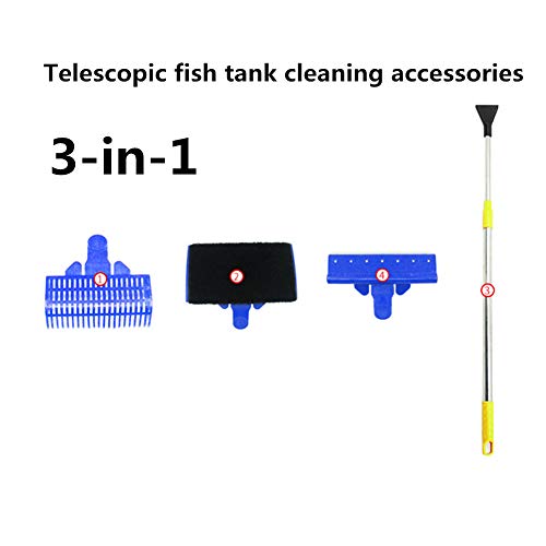 KunLS Limpiador Acuario Limpieza Acuario Acuarios Accesorios Kit Acuario Accesorios De Pecera Tropical Acuario Grava Limpiador Grava Limpiador Acuario Telescopic 3-in-1