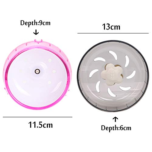 LDYQ Rueda para Hámster, 2 pcs Rueda para Hámster para Mascotas de Súper Silencioso,Transparente Rueda de Cinta de Correr con Diseño Aerodinámico Giratorios Silenciosos para Ratones, Ratas, Gerbil