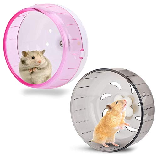 LDYQ Rueda para Hámster, 2 pcs Rueda para Hámster para Mascotas de Súper Silencioso,Transparente Rueda de Cinta de Correr con Diseño Aerodinámico Giratorios Silenciosos para Ratones, Ratas, Gerbil