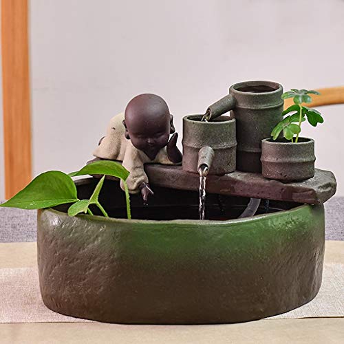 Liudan Peceras/Acuario Personalidad Creativa Cerámica Tanque de Pescado Acuario Inicio Pequeña Sala de Vida Fuente de Tanque de Pescado Humidificador Decoración Creativa Kit Acuario (Color : B)