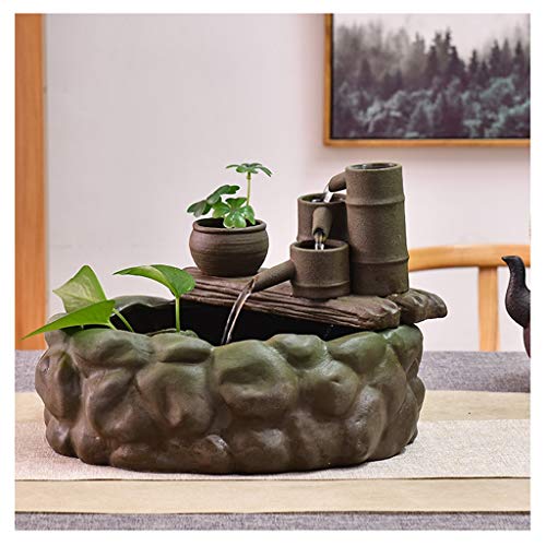 Liudan Peceras/Acuario Personalidad Creativa Cerámica Tanque de Pescado Acuario Inicio Pequeña Sala de Vida Fuente de Tanque de Pescado Humidificador Decoración Creativa Kit Acuario (Color : B)