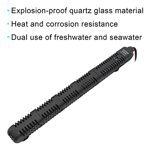 Liyes Varilla De Calentamiento para Pecera, Calentador Sumergible De Acuario EU 220V Ajustable para Agua Dulce para Agua De Mar(HX-936 con Cubierta Protectora 300W)